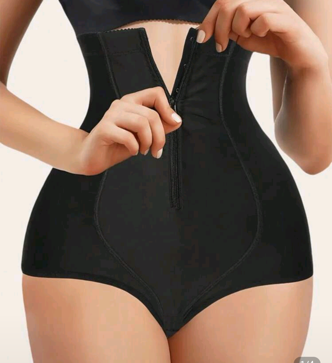 Zipper Front High Waisted Compression Underwear