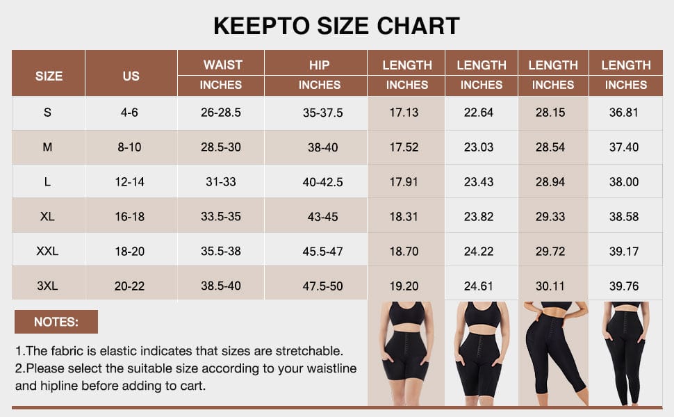 Abdominal Compression Knee Length Shorts with Pockets