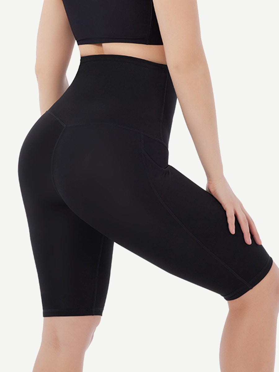 Abdominal Compression Knee Length Shorts with Pockets