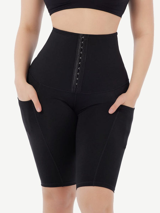 Abdominal Compression Knee Length Shorts with Pockets