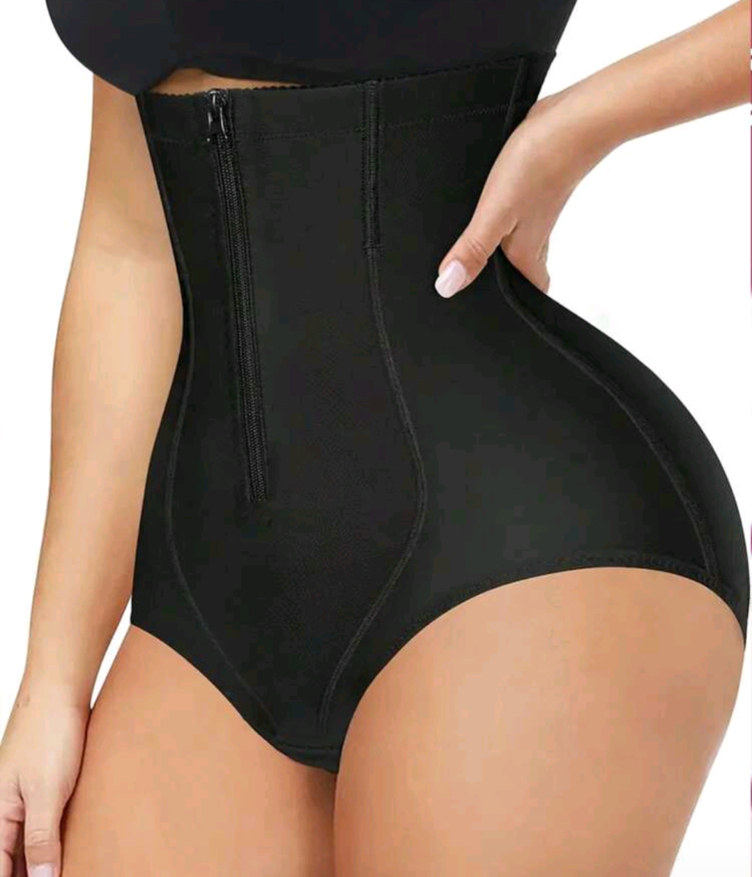 Zipper Front High Waisted Compression Underwear